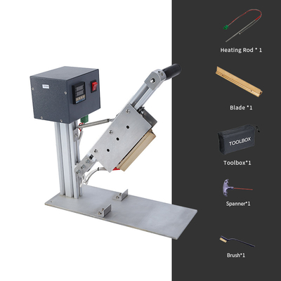 Guillotine Type Fabric Heat Cutter With Minimum Smoke And No Burned Ends